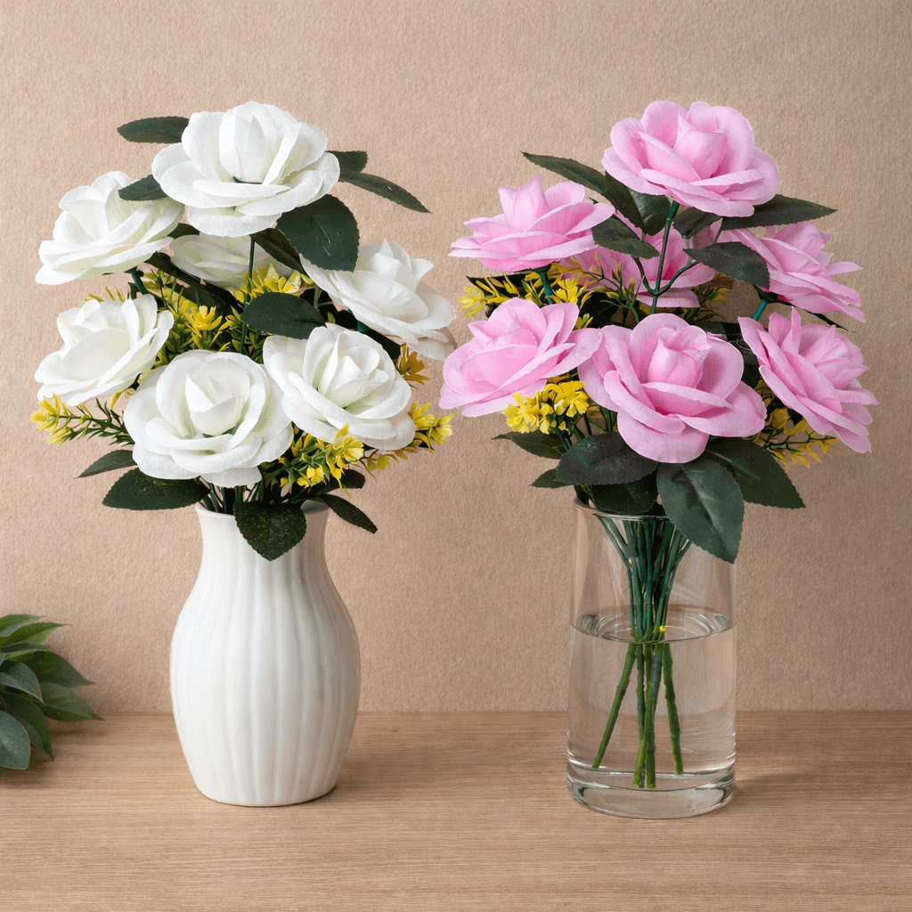 Artificial Rose Flower Bunch Set of 2 - Artificial Rose Flower Bunch Set of 2 thumbnail 3