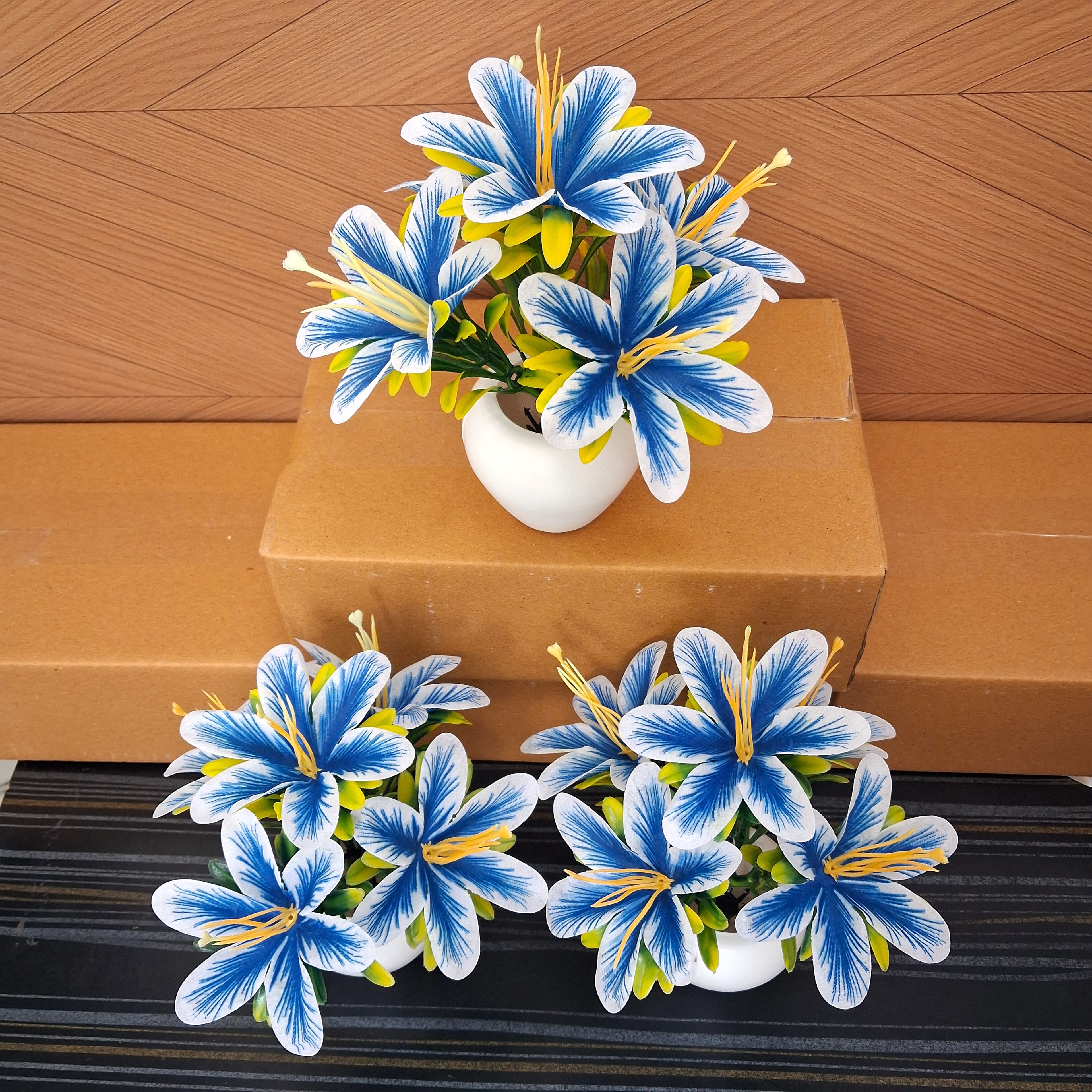 Artificial Lily Flower Pot Set of 6 - Artificial Lily Flower Pot Set of 3 thumbnail 2